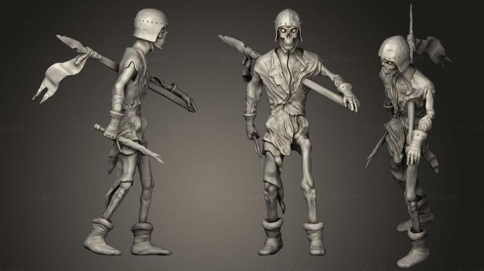 Figurines simple (Skeleton soldier, STKPR_1515) 3D models for cnc